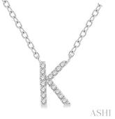 10K White Gold Necklace K pendant